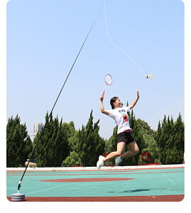 單人能打羽毛球訓練器帶線回彈腕力發力手腕步伐輔助訓練器家用1入
