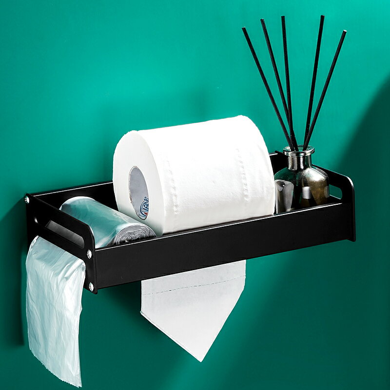 衛生間免打孔紙巾盒置物架廁所浴室卷紙架創意多功能抽紙盒壁掛式