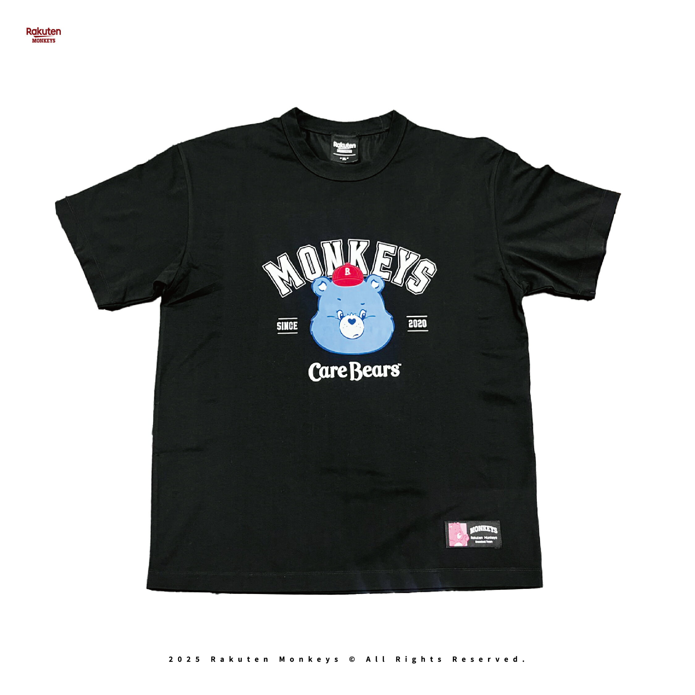 Rakuten Monkeys × Care Bears™ - Grumpy Bear寬版短T(黑)