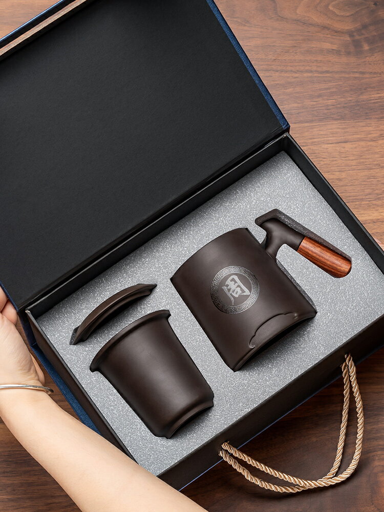 主人杯定製logo百家姓個人專用紫砂茶杯陶瓷茶水分離功夫茶道杯子