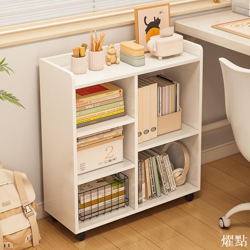 APP下單享點數9% 可移動小書架落地桌邊床頭置物架臥室書桌旁桌下收納柜子小型書柜