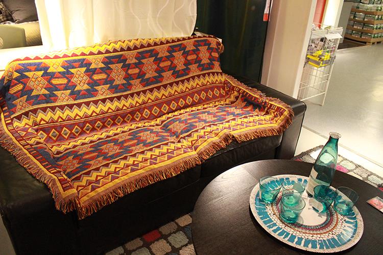 外貿原單LOFT復古美式印第安VINTAGE沙發毯幾何民族風 新幾何