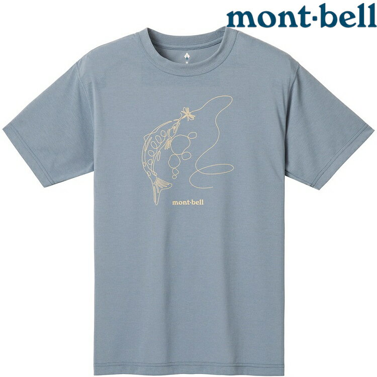Mont-Bell Wickron 中性款 排汗衣/圓領短袖 1114721 SINGLE LINE TROUT 釣鱒魚 BL 藍