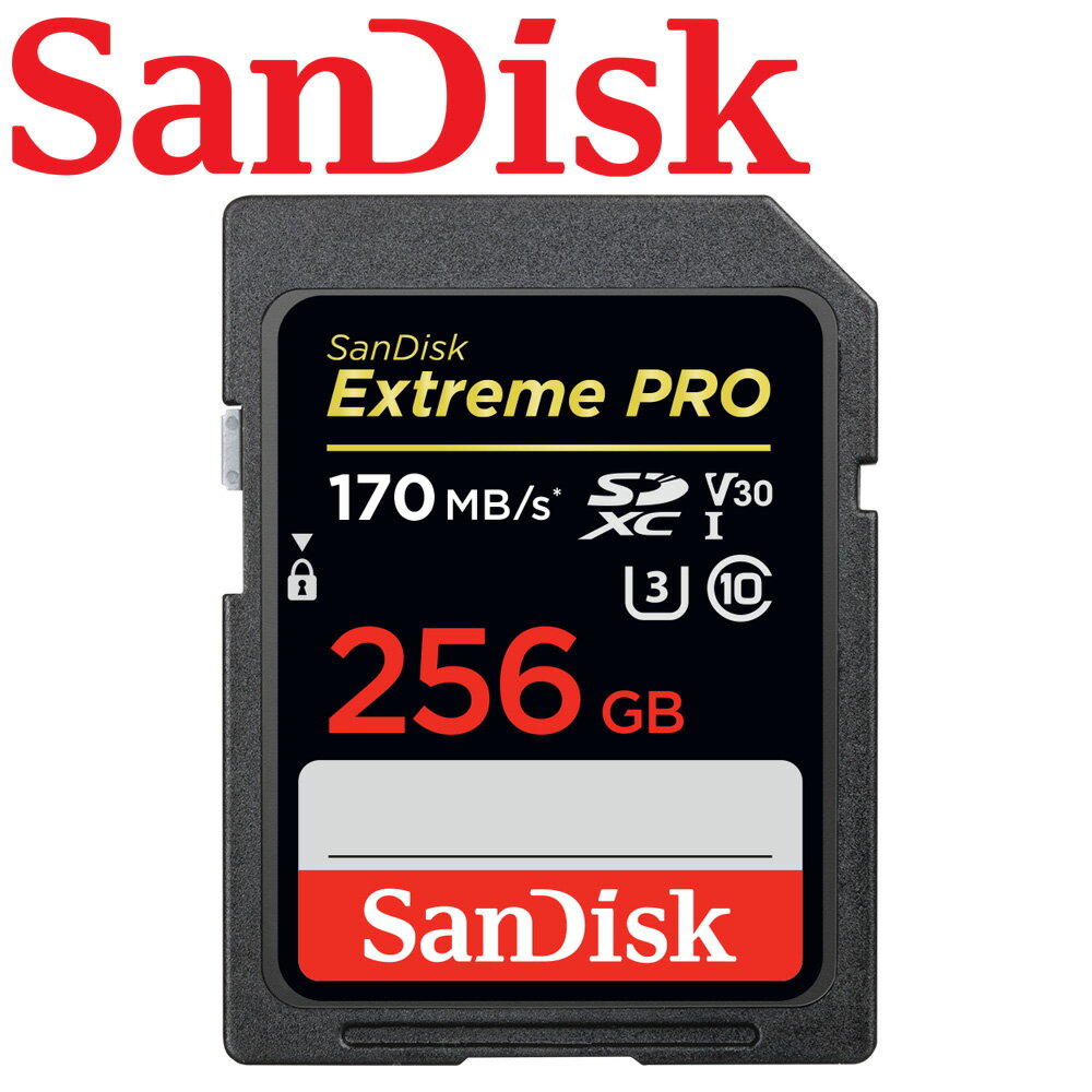 【公司貨】SanDisk 256GB 170MB/s Extreme PRO SD SDXC U3 V30 記憶卡