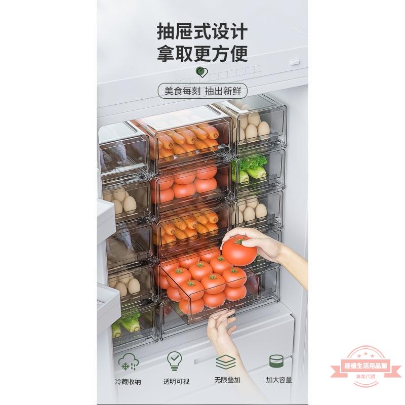廚房冰箱收納盒抽屜式保鮮盒食品級雞蛋肉類食物冷凍整理收納神器