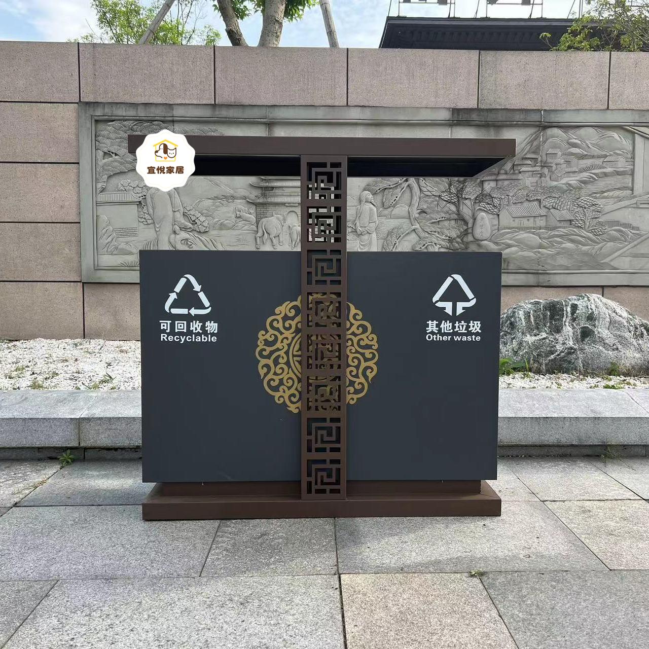 戶外 垃圾桶 不銹鋼 環衛 果皮箱 商用大號室外 分類 小區公園 定製 垃圾箱 [DD0402001]