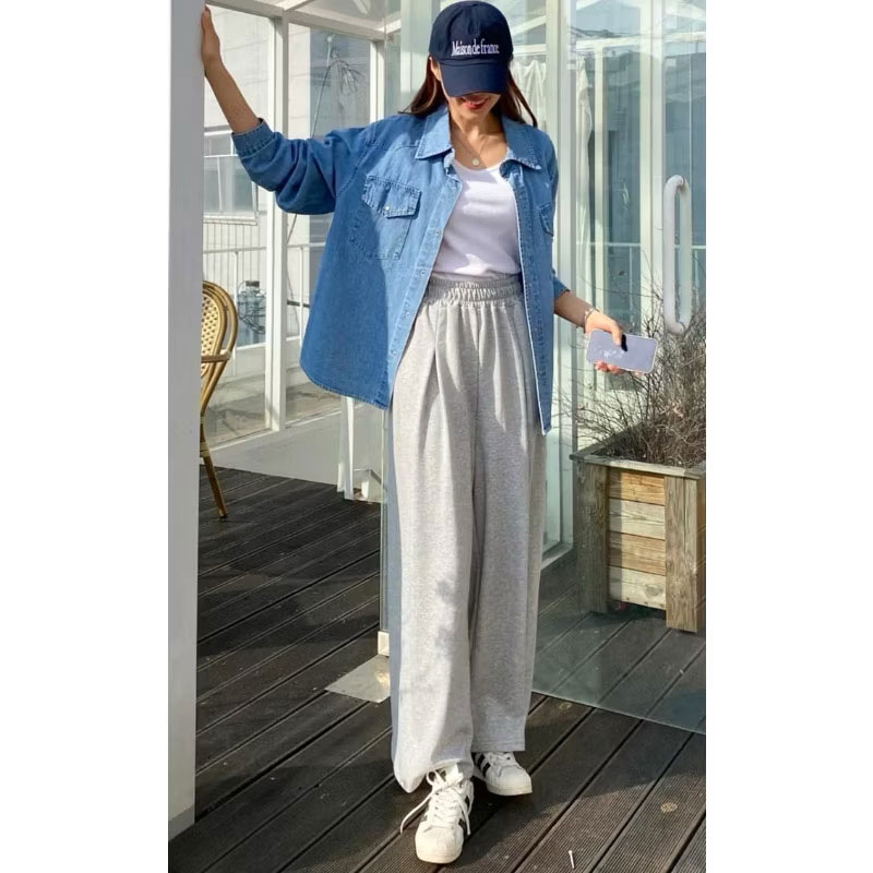 ANNAS 正韓打折大寬褲 修飾腿型打長腿 顯瘦休閒棉褲 3