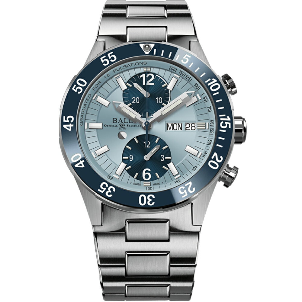 BALL 波爾錶 Roadmaster系列 限量 鈦金屬計時機械腕錶(DC3030C-S3-IBEBE)-42mm-藍面鈦鋼帶【刷卡回饋 分期0利率】【APP下單22%點數回饋】