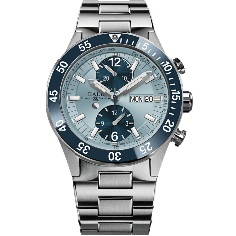 BALL 波爾錶 Roadmaster系列 限量 鈦金屬計時機械腕錶(DC3030C-S3-IBEBE)-42mm-藍面鈦鋼帶【刷卡回饋 分期0利率】【APP下單點數13倍送】