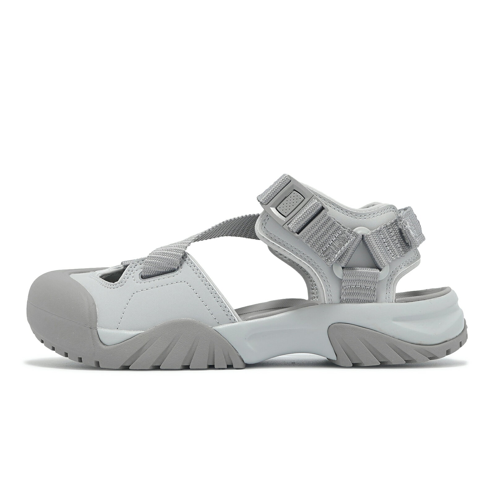 Fila 涼鞋 PEITO SD 男鞋 女鞋 灰 魔鬼氈 緩衝 包頭 涼拖鞋 斐樂
