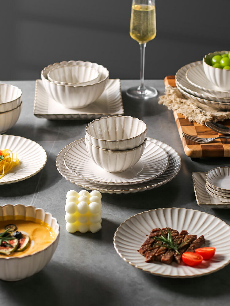 日式餐具碗碟套裝家用碗盤喬遷新款飯碗筷碗具套裝禮盒