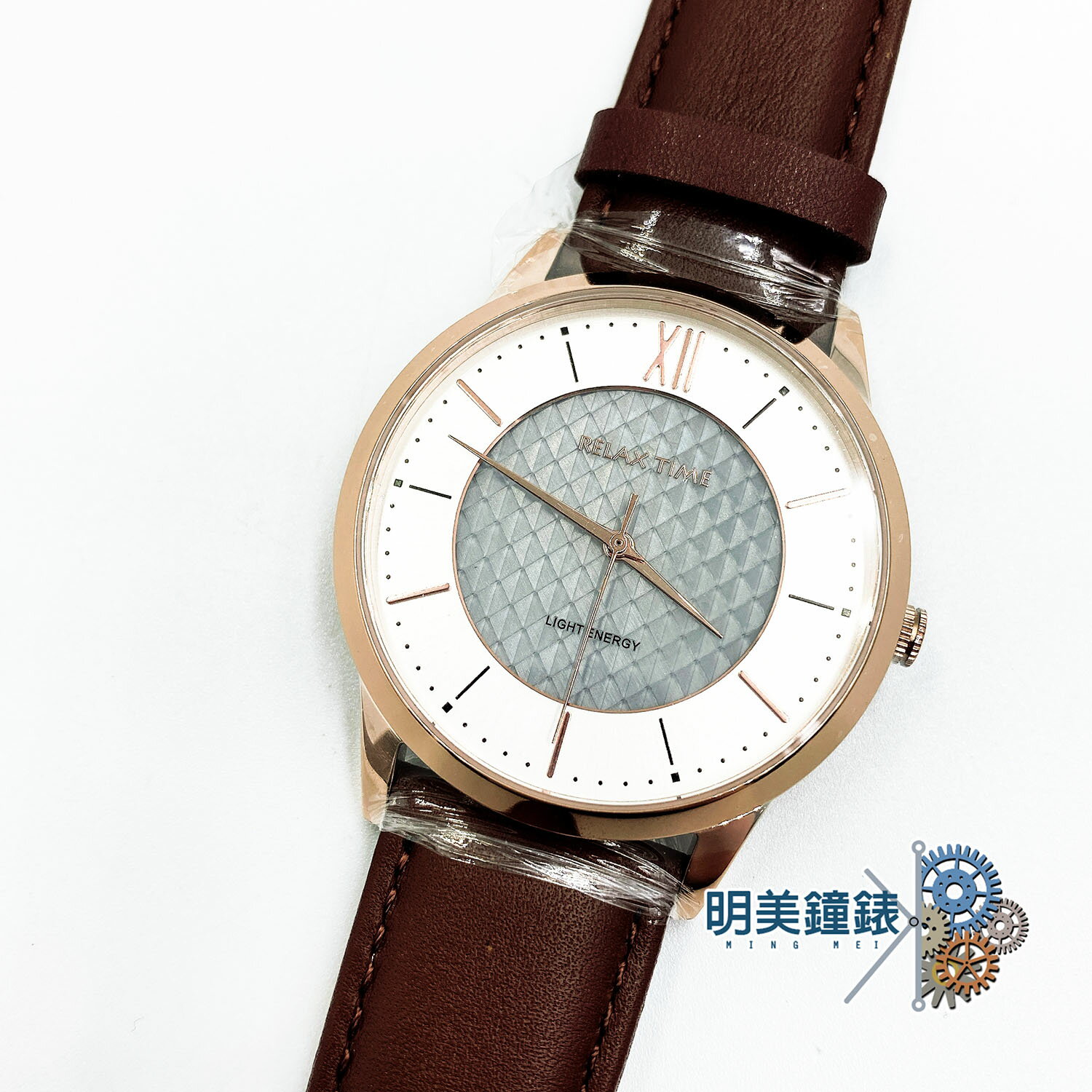 ◆明美鐘錶眼鏡◆Relax time 太陽能 時尚男錶 -玫瑰金/RT-108S-3M