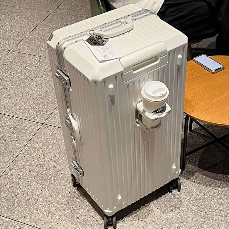 鋁框款行李箱 多功能內裡 咖啡架 海關鎖 彈簧剎車旅行箱 30吋 32吋 大容量 胖胖箱 拉桿箱 行李箱