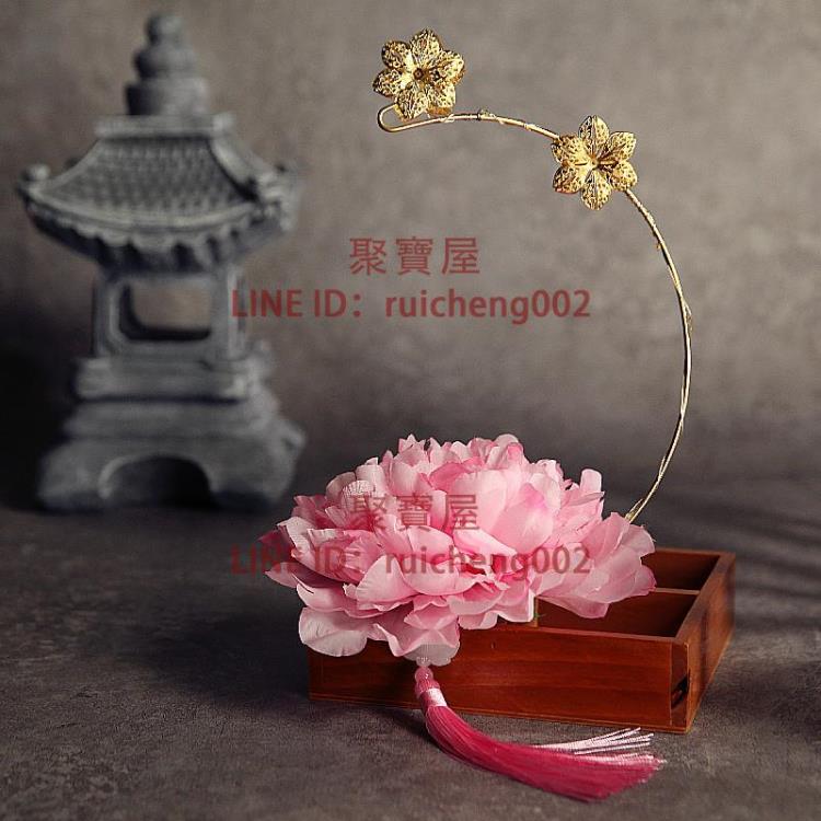 手提國風復古風荷花燈漢服宮燈國潮發光提竿絹花七夕中秋節燈籠【聚寶屋】