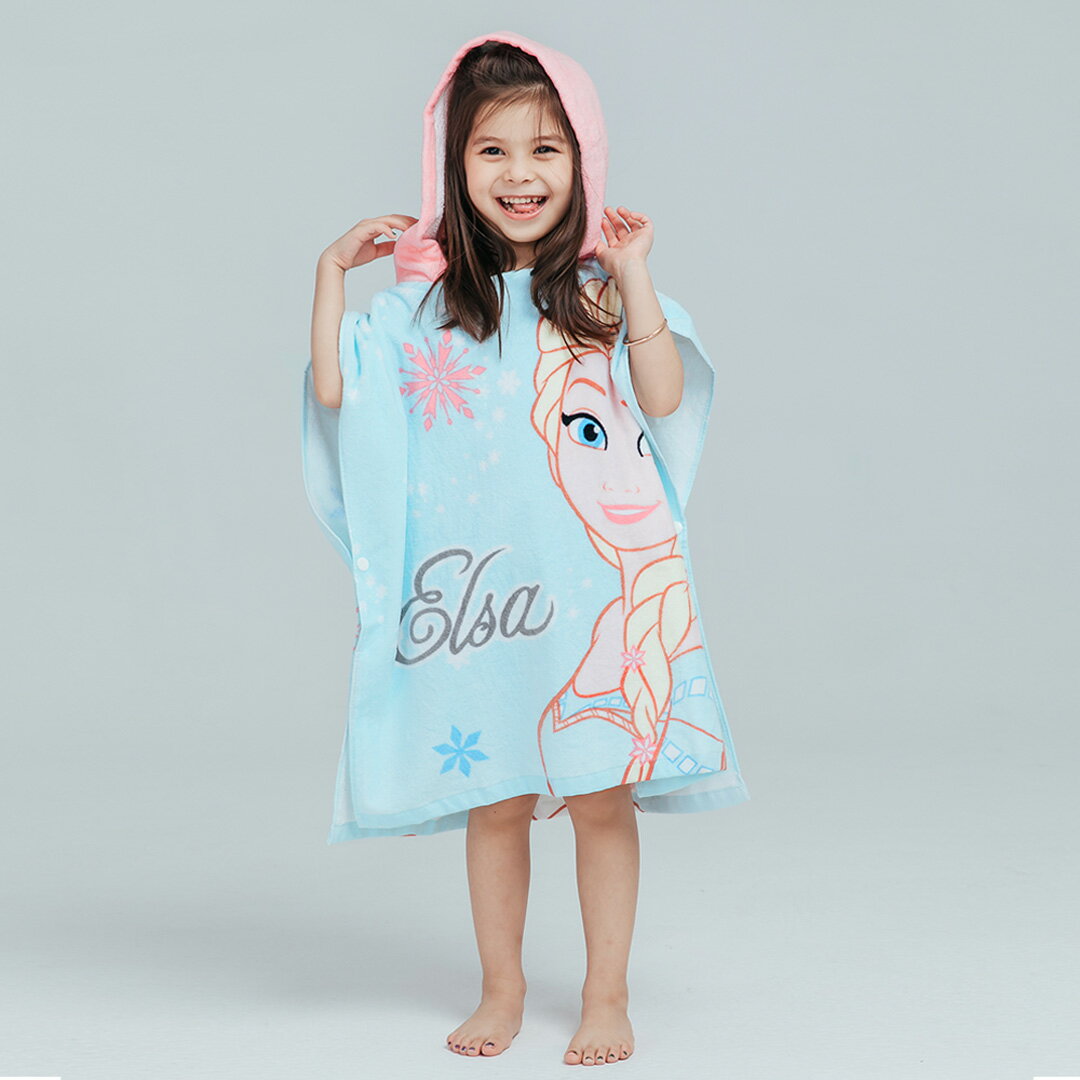 【ONEDER旺達】Disney 冰雪奇緣連帽浴巾 艾莎連帽浴巾 FZ-DD102