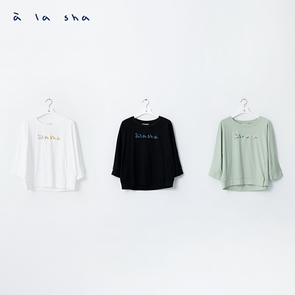 a la sha 立體繡花Logo連袖T 3