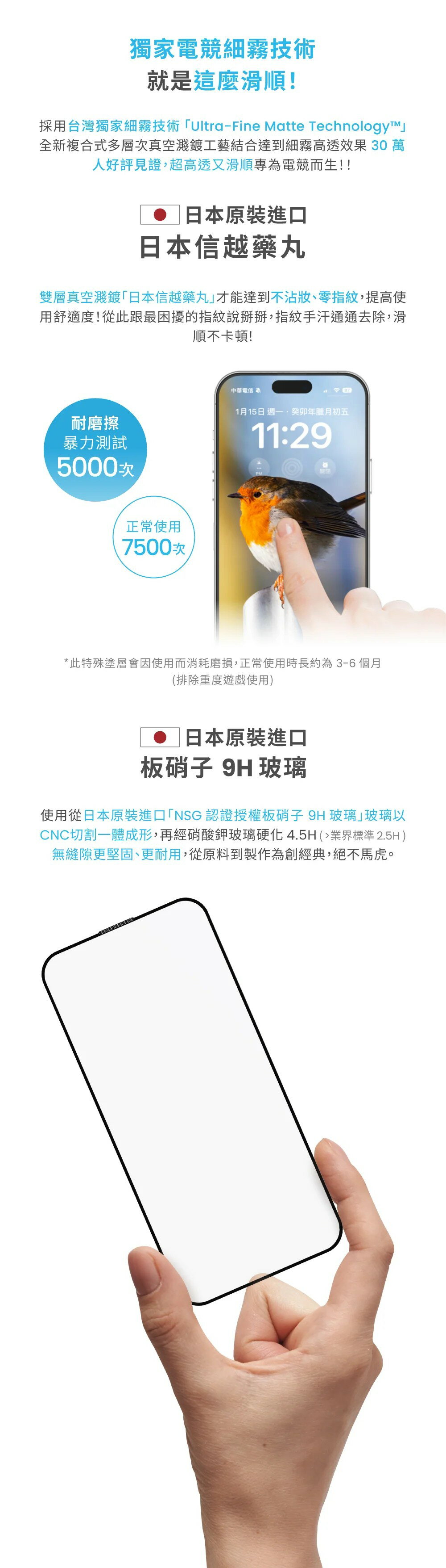 【MOZTECH®】iPhone 16系列 防窺晶霧貼 8