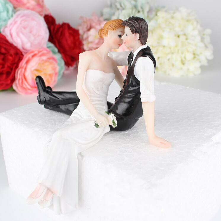 婚禮蛋糕人偶 樹脂擺件 蛋糕擺件裝飾 新郎新娘樹脂工藝品 節日氛圍道具玩具