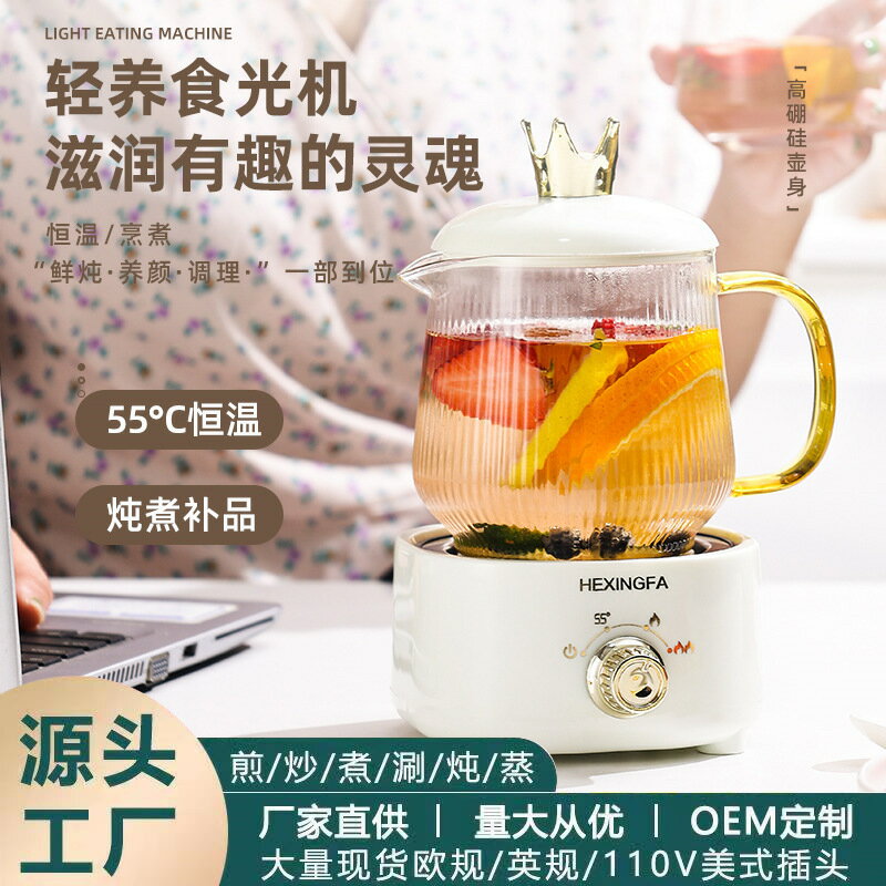 迷你養生杯養生壺電燉杯小型煮茶器家用花茶壺玻璃便攜燒水杯110V-創美