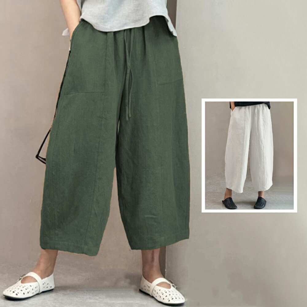 ＊ORead＊亞麻八分休閒褲(2色M~2XL)