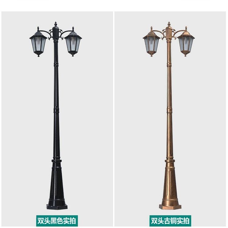 【台灣公司 超低價】歐式庭院燈3米戶外復古小區路燈花園別墅道路室外雙頭高桿景觀燈 6