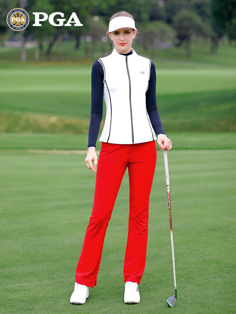 美國PGA 新品 高爾夫女裝春季立領背心外套服裝高爾夫馬甲女