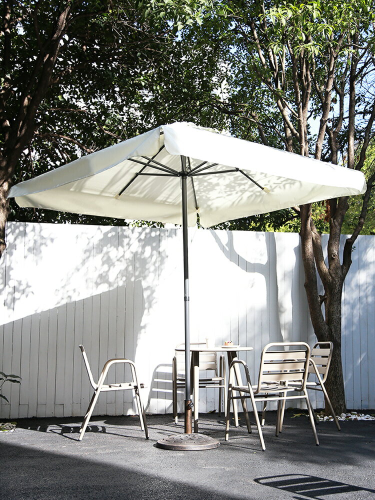 戶外傘遮陽傘別墅花園庭院傘室外咖啡店太陽傘露天陽臺方形中柱傘