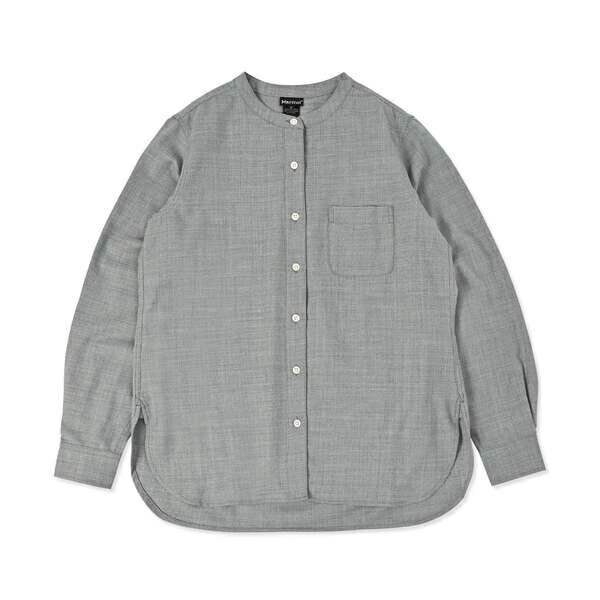 ├登山樂┤美國Marmot 女款立領美麗諾羊毛長袖襯衫 # TSAWS056-J039 麻花淺灰