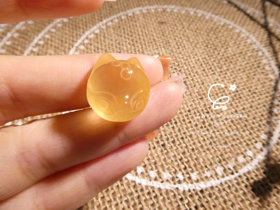 黃兔毛狐狐 黃兔毛 水晶飾品  晶晶工坊-love2hm 46215 1