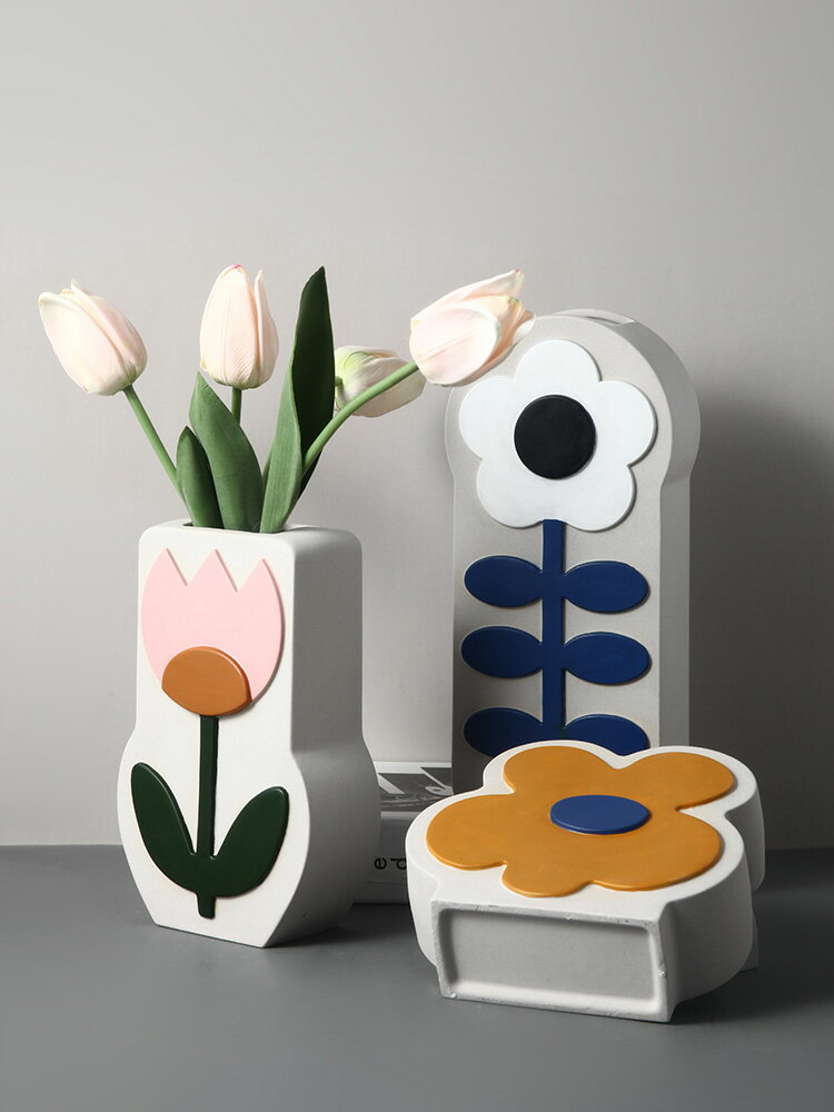 貝漢美北歐陶瓷手繪花瓶客廳插花創意花朵桌面家居藝術裝飾擺件