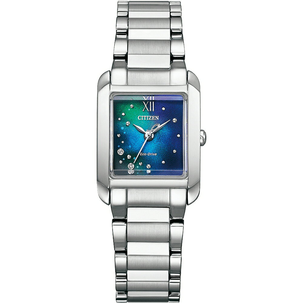 【Time piece】CITIZEN L系列 千彩之海限定光動能方形鑲鑽淑女腕錶 (EW5591-60L) [APP下單享4%點數]