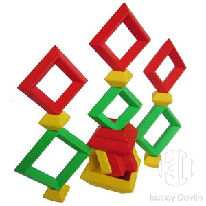 塔形重疊堆塔塑料拼搭積木疊疊高建構拼裝兒童益智早教玩具100件【聚物優品】