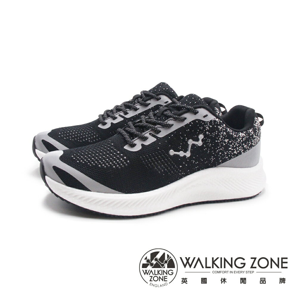 WALKING ZONE(男)3M防油水夜視止滑休閒鞋 男鞋-銀黑色