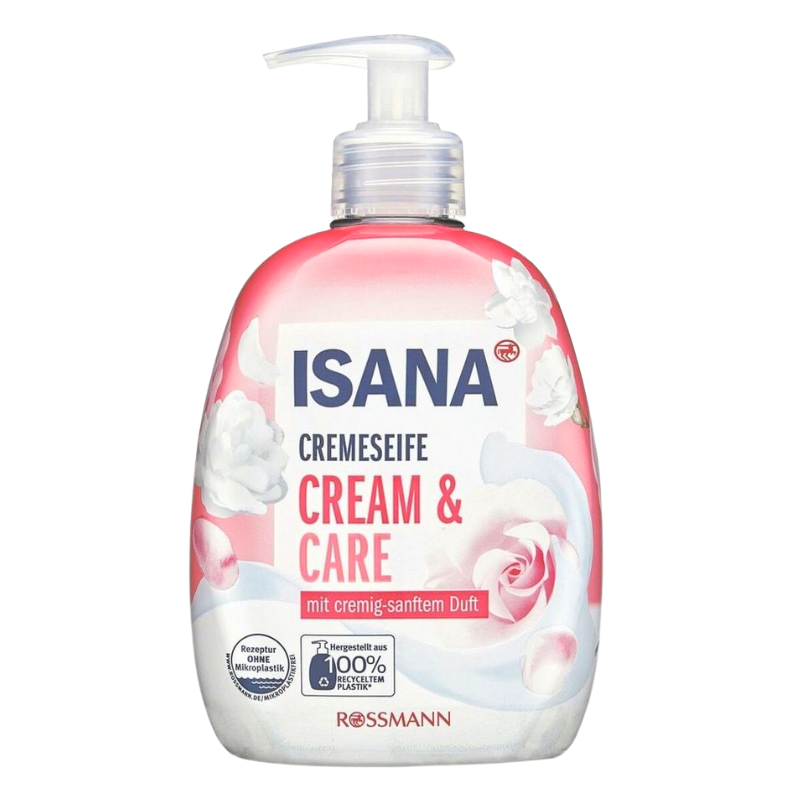 德國 Rossmann ISANA 玫瑰柔膚液態皂 500ml 洗手 玫瑰 柔膚 清潔 潔淨 保濕 附發票現貨 ｜換季推薦⚡專櫃保養 初秋彩妝 品牌香氛 【心心哈德】