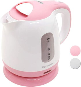 【日本代購】Hiro Corporation 電熱水壺內部物品易看帶防空燒功能1.0L 小巧粉色KTK-300-P