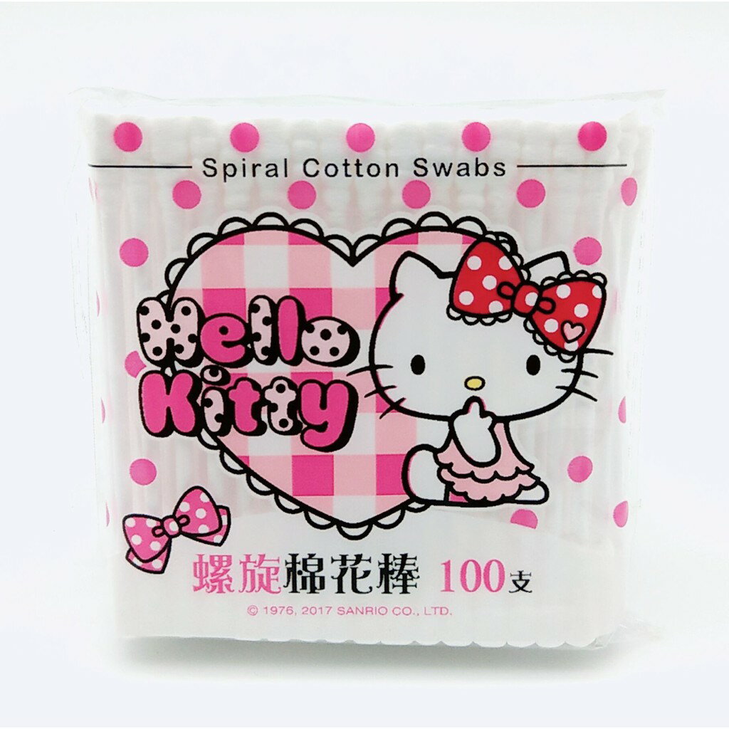 【誠意中西藥局】(Hello Kitty 凱蒂貓螺旋棉花棒 100 支/包 (粉色包裝)