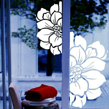 花瓣花紋 店鋪裝飾櫥窗玻璃貼 玻璃門貼紙 窗貼創意裝飾墻貼1入