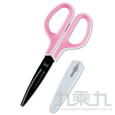 PLUS 30度弧線剪刀(不沾膠附蓋)-粉色 SC-175SF 34-763【九乘九購物網】