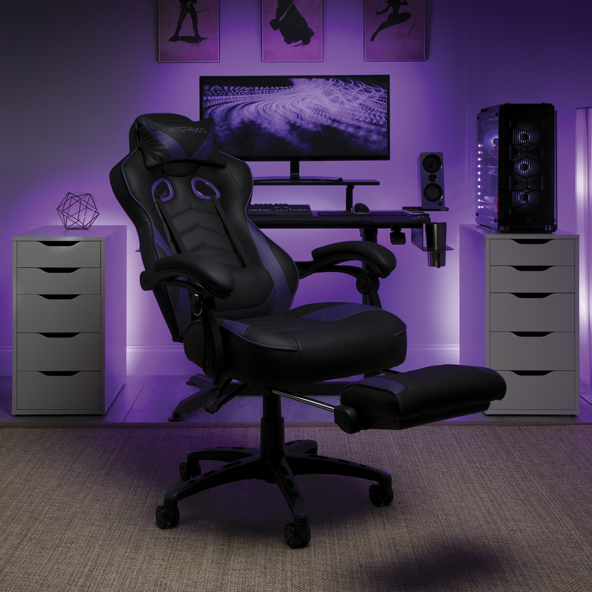 RESPAWN 110 Racing Style Gaming Chair, Reclining Ergonomic Leather ...