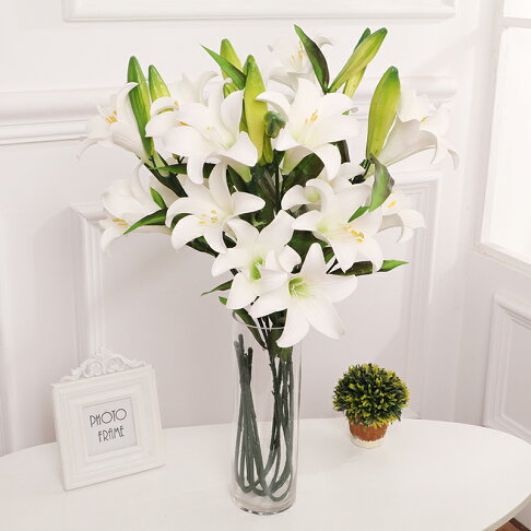 仿真手感香水百合永生假花藝客廳餐桌擺設落地花瓶裝飾插花束套裝 協貿國際日用品生活1館 樂天市場rakuten 仿真手感香水百合永生假花藝客廳餐桌擺設落地花瓶裝飾插花束套裝 協貿國際日用品生活1館 樂天市場rakuten