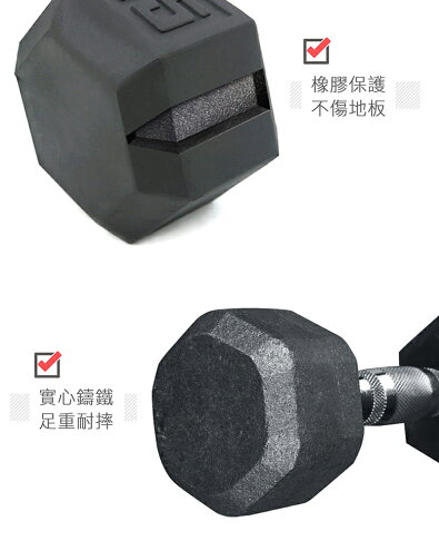 商用六角包膠啞鈴35LB 35磅 實重15.8KG(近16KG啞鈴)【Fitek健身網】 7