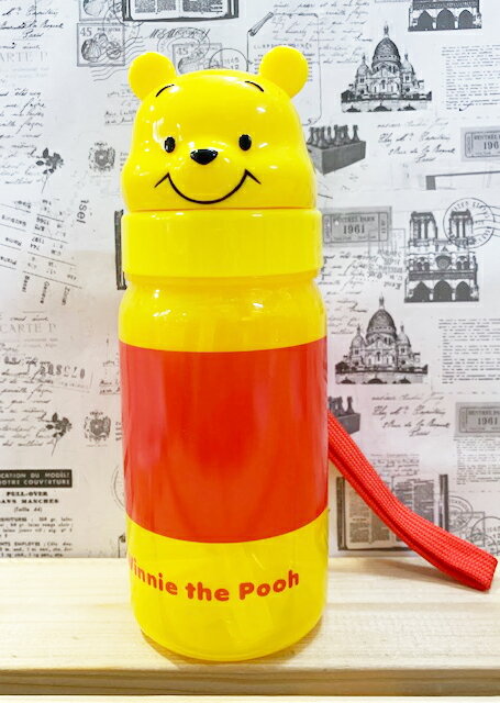 【震撼精品百貨】Winnie the Pooh 小熊維尼 吸管水壺350ML*38635 震撼日式精品百貨