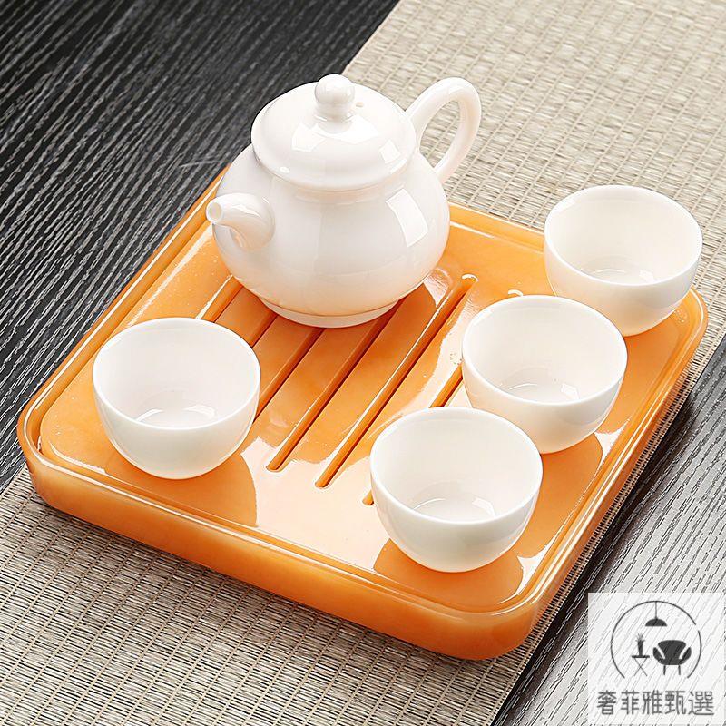 茶具 茶盤 附發票 小號正方形儲水茶盤中式客廳家用功夫茶具整套裝辦公桌石材小託盤 PDD-175快速出貨 公司貨