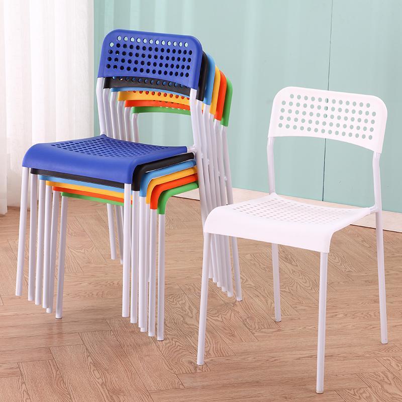 可開發票】塑料椅子靠背成人現代簡約家用凳子靠背椅接待會議椅餐廳休閑餐椅