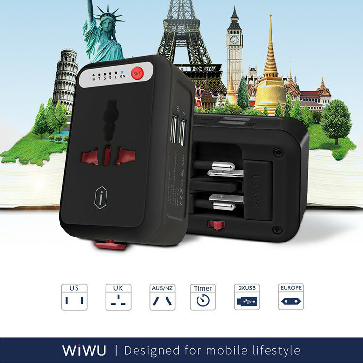 WIWU UA-201 全球通用 轉換 插座 旅行充電器 充電座 萬國充電座