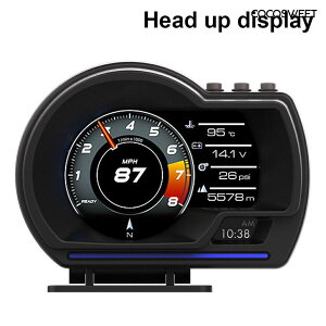 AP-6 HUD抬頭顯示器OBD2+GPS 智能液晶改裝碼錶行車電腦 帶可調支架報警氛圍燈