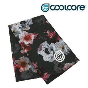 COOLCORE CHILL SPORT 黑色花卉 FLORAL PRINT (涼感運動毛巾、降溫、運動、運動巾)