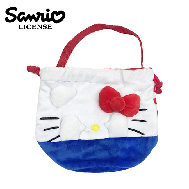 【日本正版】凱蒂貓 束口 手提袋 便當袋 Hello Kitty 三麗鷗 Sanrio - 104477