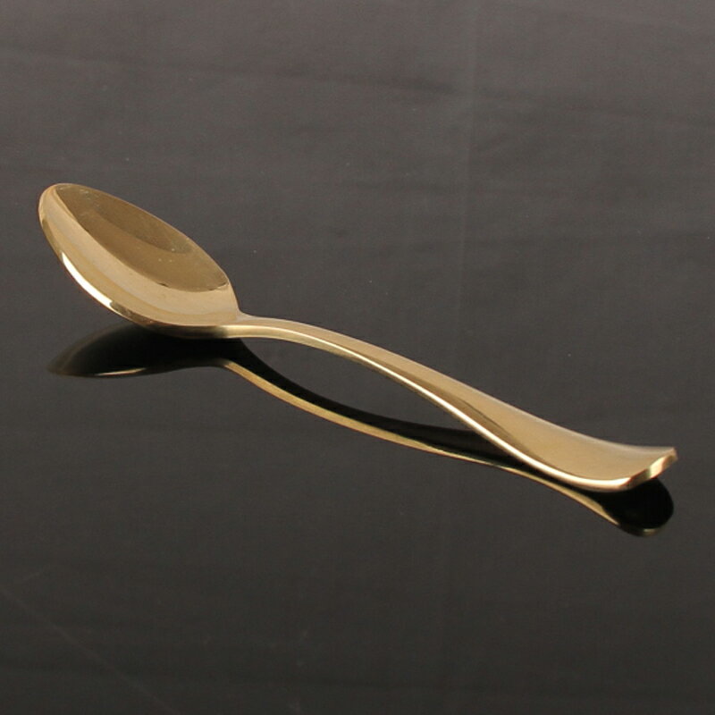 純銅咖啡勺進口黃銅攪拌調羹小湯匙創意調料小勺子甜品蜂蜜勺冰勺