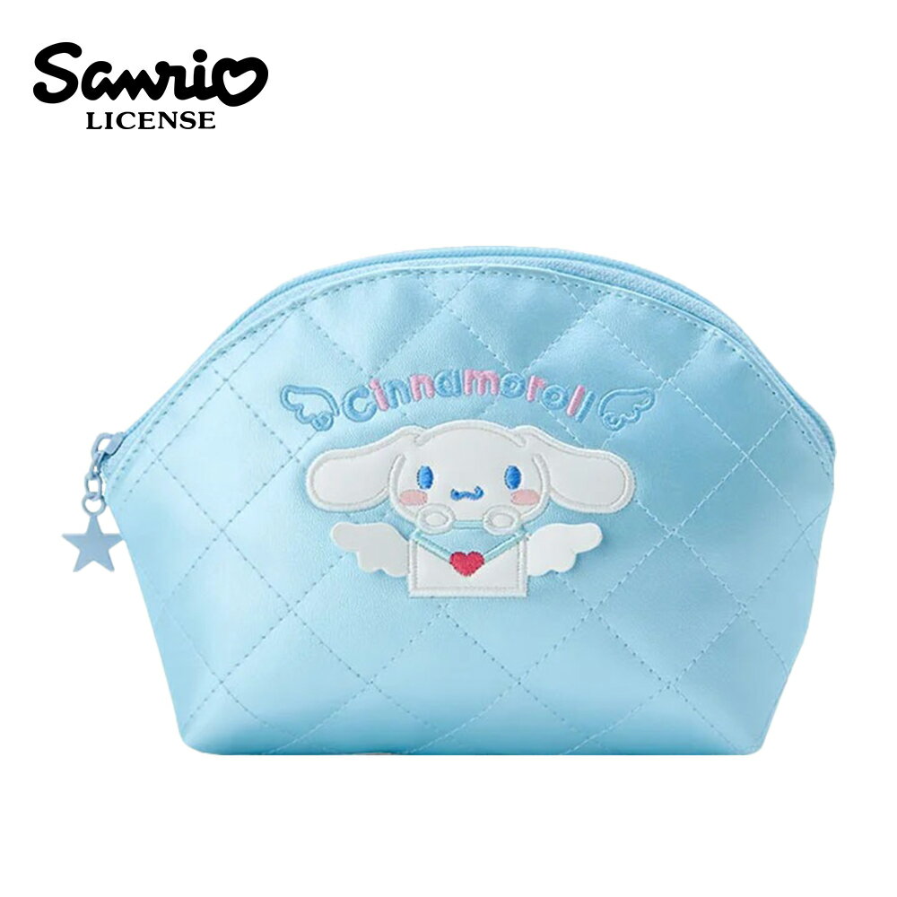 【日本正版】大耳狗 皮質 半圓 化妝包 收納包 鉛筆盒 筆袋 喜拿 Cinnamoroll 三麗鷗 Sanrio - 123881